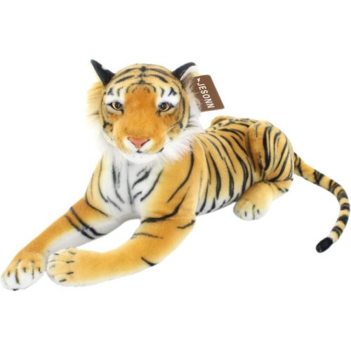  JESONN Realistic Soft Stuffed Animals Plush Toy Tiger Beige for Kids Gifts,18.9 or 48CM,1PC