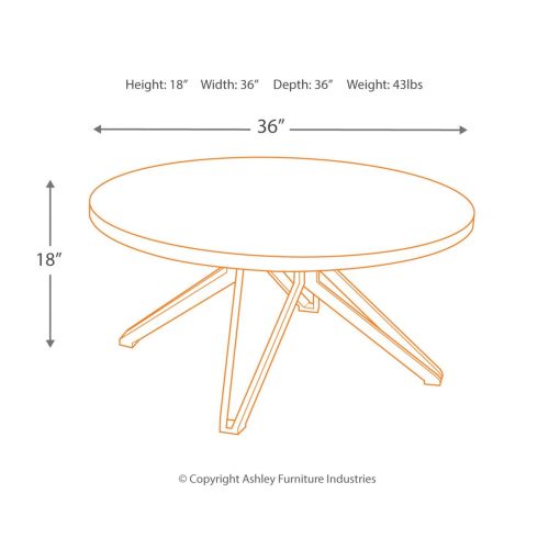  Signature Design by Ashley Ashley Furniture Signature Design - Tavonni Contemporary Round Cocktail Table - Brown/Black