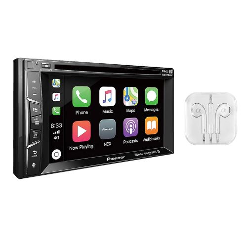 파이오니아 Pioneer Multimedia Double-Din In-Dash 6.2 WVGA Display DVD Receiver Apple CarPlayBuilt-in BluetoothSiriusXM-ReadyAppRadio Mode Spotify & Pandora WITH FREE ALPHASONIK EARBUDS