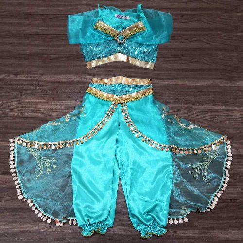  None Girls Aladdins Lamp Jasmine Princess Costumes Cosplay for Children Halloween Party Belly Dance Dress Indian Princess Costume