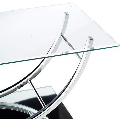  Coaster Home Furnishings Coaster 704988-CO Glass Top Coffee Table, Chrome