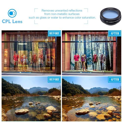  YYLH 10 in 1 Cell Phone Camera Lens Kit Multi-Function Wide Angle&Macro Fisheye Increase Polarization Olarized for iPhone Samsung Huawei and Most Smartphone