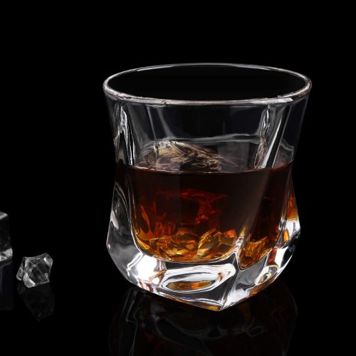  Crystal Whiskey Glasses - Imarku Old Fashioned Glasses for Whiskey, Scotch,Cognac,Bourbon-Liquor Glasses for Men/Women-Set of 2-Luxury Gift Box-Twisted