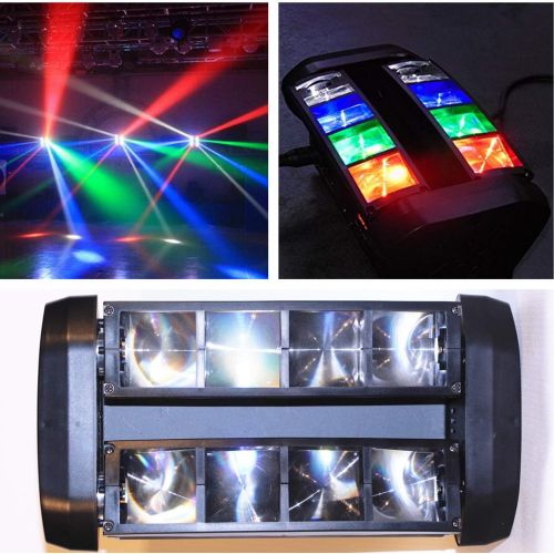  Boryli 8x3W RGBW LED DMX512 DJ Moving Head Light Rotatable Beam Spider Light for Stage Light Disco DJ Party Wedding KTV Bar Club(713CH)