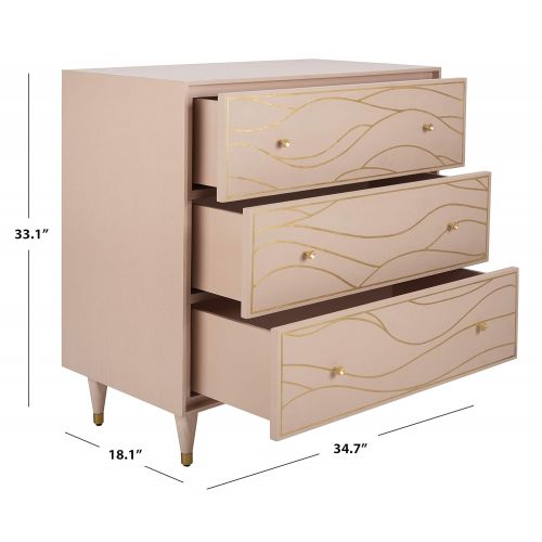  Safavieh SFV8101C Couture High Line Collection Broderick Pink and Antique Gold Wave Chest