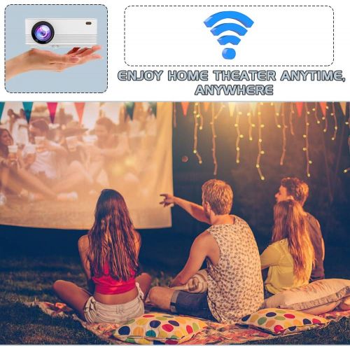  [WiFi Projector] POYANK 2000LUX LED Mini Projector, WiFi Directly Connect with iPhone X,8,7,6,5iPadMacGoogleSamsung,Huawei,Xiaomi & Android Device (1080p Supported) (WiFi Model