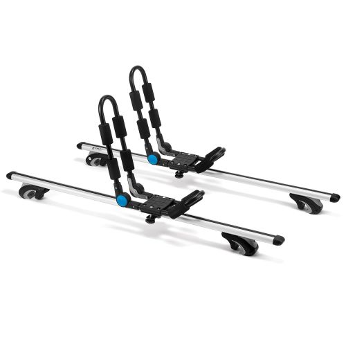  Vault Cargo Management Kayak Rack by Vault Cargo  Set of Two Kayak Roof Rack J-Bar Racks That Mount to Your Vehicle’s roof Rack Cross Bars. Folding Carrier for Your Canoe, SUP and Kayaks on Your SUV, ca