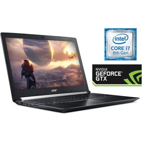 에이서 Acer Aspire 7 Casual Gaming Laptop, 15.6 Full HD IPS Display, Intel 6-Core i7-8750H, NVIDIA GeForce GTX 1050Ti 4GB, 8GB DDR4, 128GB SSD + 1TB HDD, Fingerprint Reader, Windows 10 64
