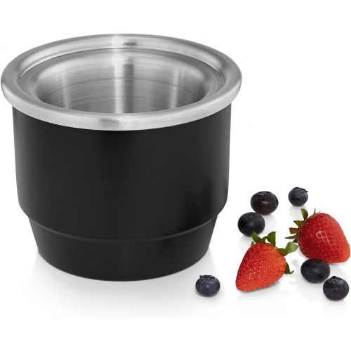 더블유엠에프 WMF KUECHENminis Gefrierbehalter als Erweiterung fuer Eismaschine 3-in-1 fuer Frozen Yoghurt, Sorbet und Eiscreme, 300 ml, schwarz