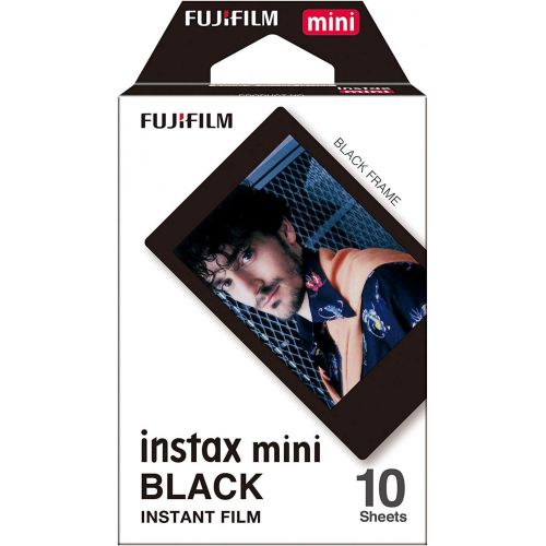 후지필름 Fujifilm Instax Mini Instant Film 8-SET , Monochrome + Black + Sky Blue + Single + Candy Pop + Stained Glass + Stripe + Rainbow + Sticker for Mini 90 8 70 7s 50s 25 300 Camera SP-1