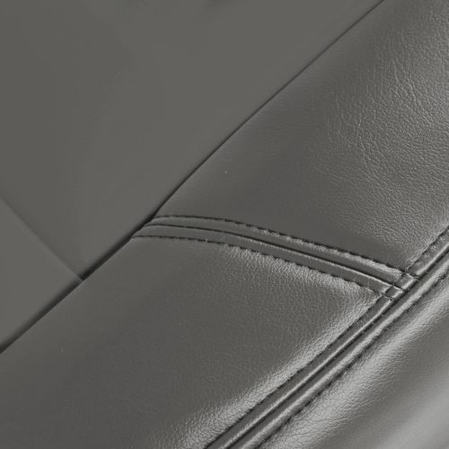  Coverking Custom Fit Front 40/20/40 Seat Cover for Select Chevrolet Avalanche 1500/2500 Models - Premium Leatherette Solid (Medium Gray)