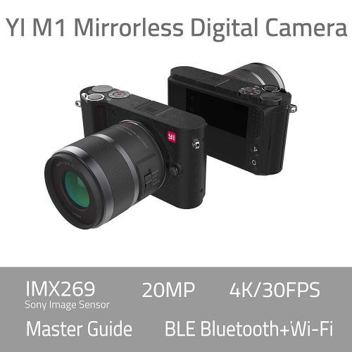  YI 4K Video 20 MP Mirrorless Digital Camera with LCD Touchscreen, Wi-Fi, Bluetooth, Interchangeable Lens 12-40mm F3.5-5.6 - Black