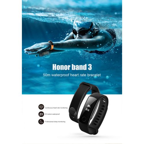  Hongtianyuan fuer Huawei Honor Band 3 Fitness Tracker, Armbanduhr mit Pulsmesser IP67 Wasserdichte Aktivitat Tracker Bluetooth Smart Wrist Tracker