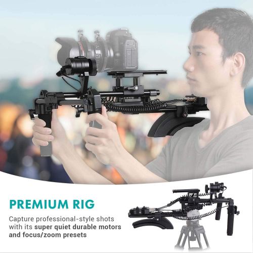  Movo MFF400 Premium Motorized Follow Focus and Zoom Control Video Shoulder Rig for HD DSLR Cameras