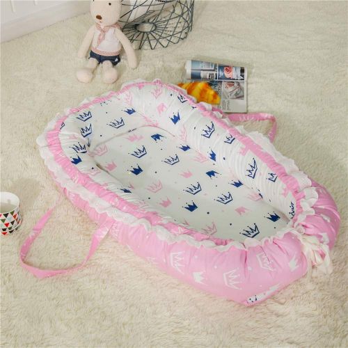  Abreeze Baby Bassinet for Bed - -Pink Stars Baby Lounger - Breathable & Hypoallergenic Co-Sleeping Baby...