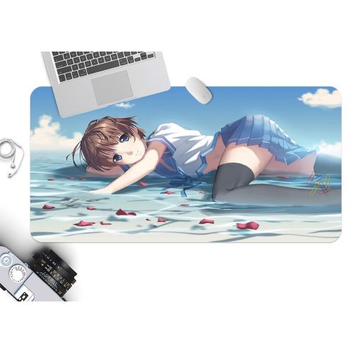 3D Surfing Girl Beach Ocean 676 Japan Anime Game Non-Slip Office Desk Mouse Mat Game AJ WALLPAPER US Angelia (W120cmxH60cm(47x24))