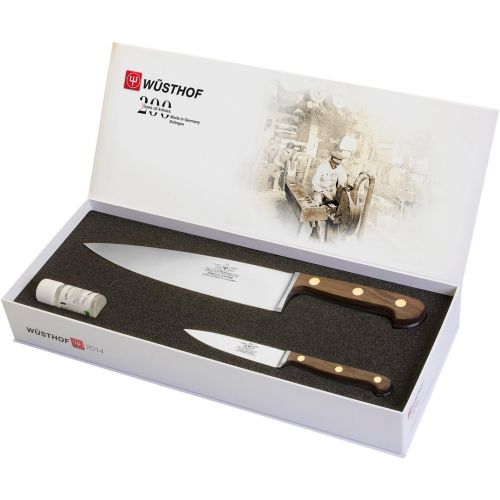  WUESTHOF Jubilaums Messerset 200 Jahre Kochmesser + Gemuesemesser aus Carbonstahl