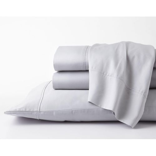  Ghostbed GhostBed Queen Premium Supima Cotton and Tencel Luxury Soft Sheet Set, Grey, 4 Piece