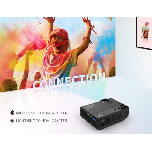  Vankyo vankyo Leisure 3(Upgraded Version) 2400 Lux Mini Projector with 40000 Hours Lamp Life, LED Portable Projector Support 1080P and 170 Display, Compatible with TV Stick, PS4, HDMI, VG