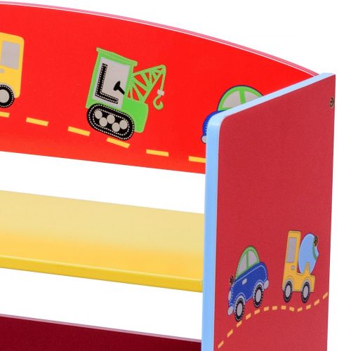  Erama-ix Kids Bookshelf 3 Tiers Cars Book Rack Adorable Corner Book Organizer Multi Color