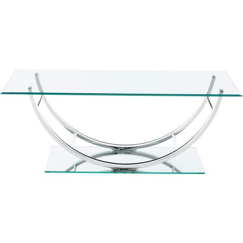  Coaster Home Furnishings Coaster 704988-CO Glass Top Coffee Table, Chrome