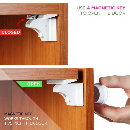  Baby Proofing and Child Proof Magnetic Cabinet Locks (16 Locks) for Child Safety | Cabinets, Cupboards and Drawers | No Screws and Hidden - by Baby Trust