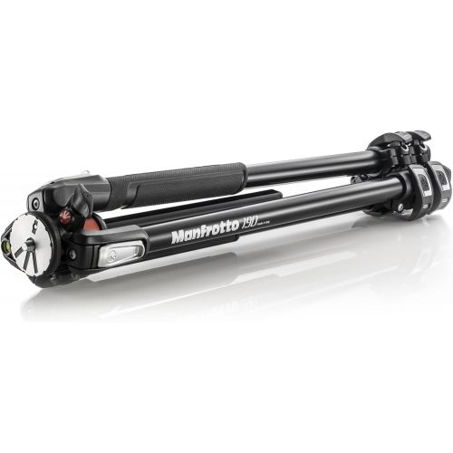  Manfrotto MT190 Aluminum 3-Section Tripod with Horizontal Column, - Bundle With Manfrotto 324RC2 Joystick Head