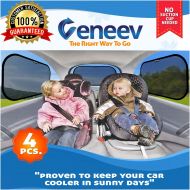 [아마존 핫딜]  [아마존핫딜]Veneev Car Sun Shade for Side and Rear Window (4 Pack) - Car Sunshade Protector - Protect your kids and pets in the back seat from sun glare and heat. Blocks over 98% of harmful UV Rays -