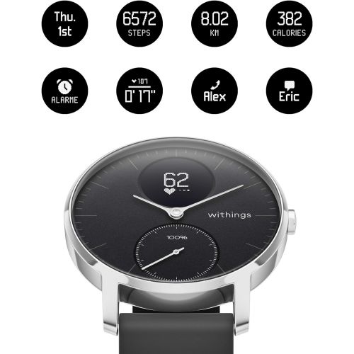  Withings  Nokia | Steel HR Hybrid Smartwatch - Activity Tracker, Heart Rate Monitor, Sleep Monitor, Water Resistant Smart Watch with Connected GPS and 25-day battery life