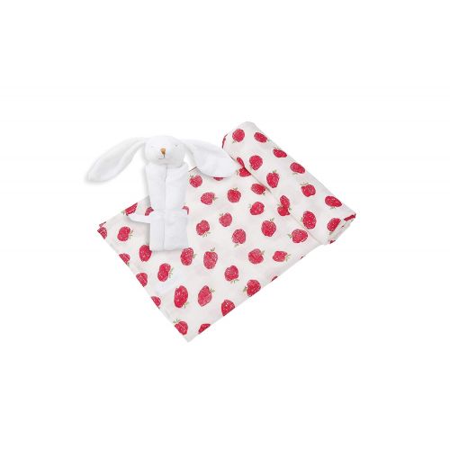  Angel Dear Swaddle and Blankie Gift Set, Pretty Foilage with Pink Lamb