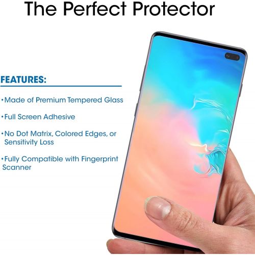  [아마존 핫딜]  [아마존핫딜]AmFilm amFilm Ultra Glass Screen Protector for Galaxy S10 Plus, (2 Pack) UV Gel Application, Tempered Glass, Compatible with UltraSonic Fingerprint Scanner for Galaxy S10 Plus (2019)