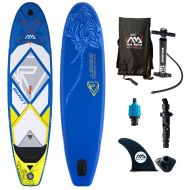Aqua Marina 106 Inflatable Stand Up Paddle Board (6 Thick) with Pump Backpack Center Fin Action Camera Mount kit Valve Adaptor Bundle