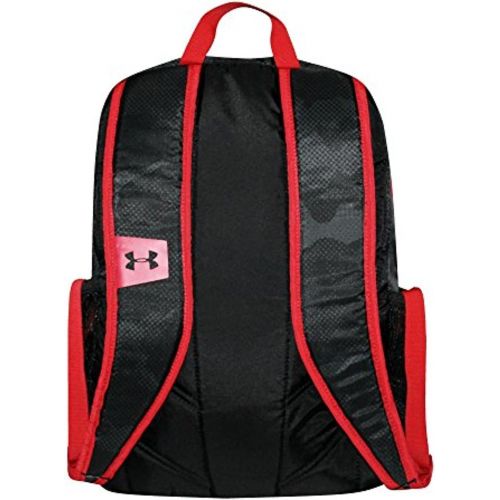 언더아머 Under Armour HOF Youth Boys Athletic Multi purpose School Backpack (Black/red)