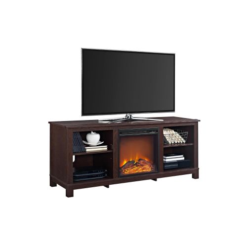  Ameriwood Home Edgewood TV Console with Fireplace for TVs up to 60, Espresso
