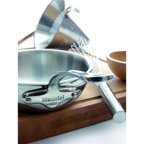  Mauviel 5212.24 M Cook 24CM CAST SS HDL 2.6MM Curved splayed Saute pan, 24, Stainless Steel