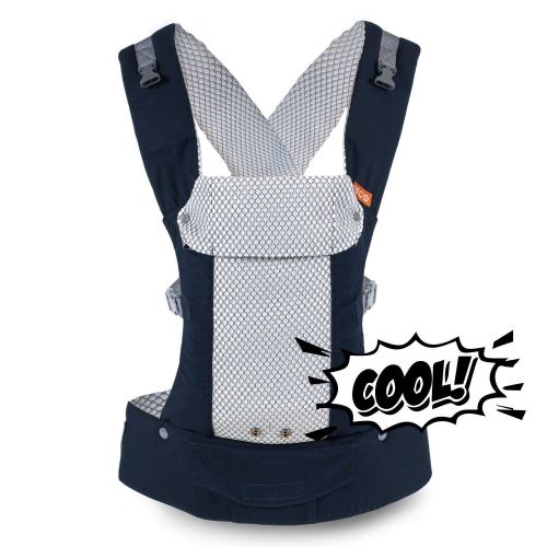  Beco Baby Carrier Beco Gemini Baby Carrier - Cool Mesh Navy, Sleek and Simple 5-in-1 All Position Backpack Style Sling for Holding Babies, Infants and Child from 7-35 lbs Certified Ergonomic