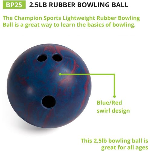  Champion Sports Rubber Bowling Ball: Lightweight Soft Ball for Training & Kids Games