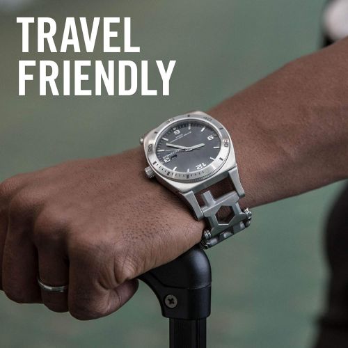 레더맨 LEATHERMAN - Tread Tempo Watch, Customizable Multitool Timepiece, Black