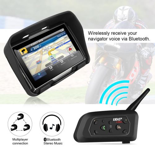  Lemnoi EJEAS V6 PRO Motorcycle Helmet Intercom Headset Bluetooth, Wireless Interphone System for Rider with 5-Way PairingWaterproof IP65Talking Range 1200mPhone ConnectionHands-freeS