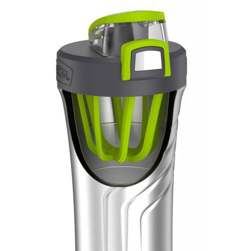 써모스 Thermos Vacuum Insulated Stainless Steel Shaker Bottle with Integrated Stationary Mixer, 24-Ounce, Stainless Steel