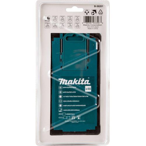  Makita B-36201-10 48 Pc. Metric High Speed Steel Drill Bit, Screw Bit & Socket Set, 10Pk
