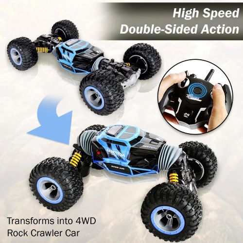  Pyle Jovial Kids Outdoor 2.4 GHz Wireless Remote Control RC Monster Rock Crawler Off Road Truck RTR LowHigh Chassis Stunt Car Toy with Rechargeable Battery Pack for Any Outdoor Terrain