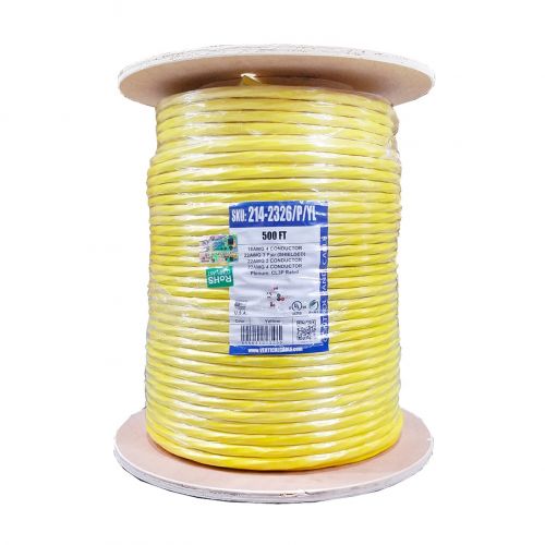  VC VERTICAL CABLE Access Control Cable Plenum: 22AWG3 Pair Shielded + 18AWG4 Conductor + 22AWG4 Conductor + 22AWG2 Conductor, Stranded Bare Copper Conductors, Yellow, 500ft Spool