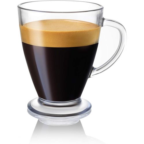  [아마존 핫딜] JoyJolt Declan Coffee Mug. Glass Coffee Mugs Set of 6. Clear Glass Coffee Cups 16 Oz with Handles for Hot Beverages - Cappuccino, Latte, Big Tea Cup. Lead Free Glass Cups, Espresso
