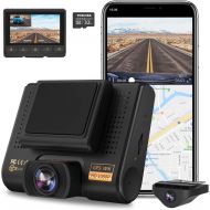 [아마존 핫딜] Dual Dash Cam, AQP Full HD 1080P Car Camera Front and Rear for Cars, Dashboard Camera Recorder with GPS & WiFi, Sony Sensor, 170°/ 150°Wide Angle, 3 inch IPS Screen, G-Sensor, WDR,