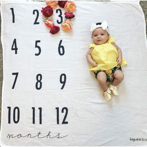  BATZkids Original Monthly Milestone Blanket, anniversary blanket, age blanket, photography background, age tracker, numbers blanket, baby milestones