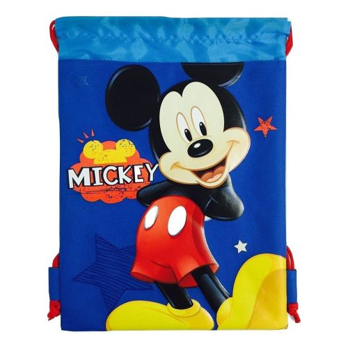 디즈니 Disney Mickey Mouse Drawstring String Backpack School Sport Gym Tote Bag