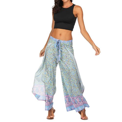  Baskuwish Women Pants Womens Smocked Flowy Yoga Harem Pants,Casual Summer Loose Yoga Trousers Baggy Boho Aladdin Harem Pants