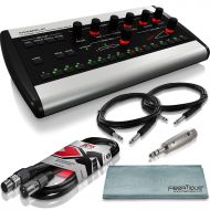 Photo Savings Behringer Powerplay 16 P16-M 16-Channel Personal Digital Mixer and Deluxe Bundle w Closed-Back Headphones + Cables + Adapter + Fibertique Cloth