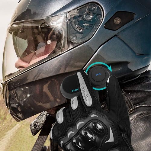 Helmet Communication Systems,FreedConn TCOM-SC Motorcycle Helmet Bluetooth Headset Intercom for Motorbike Skiing (LCD ScreenFM RadioHandsfreeRange-800M2-3Riders PairingBlackP